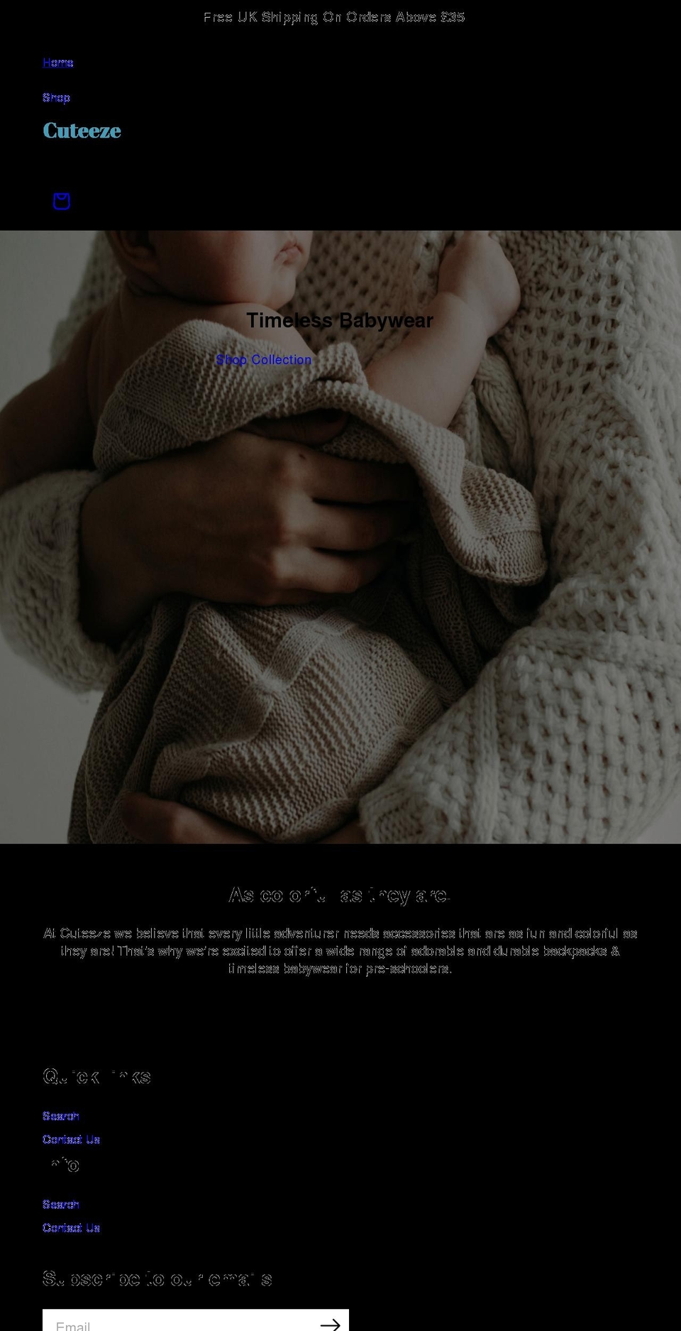 cuteeze.com shopify website screenshot