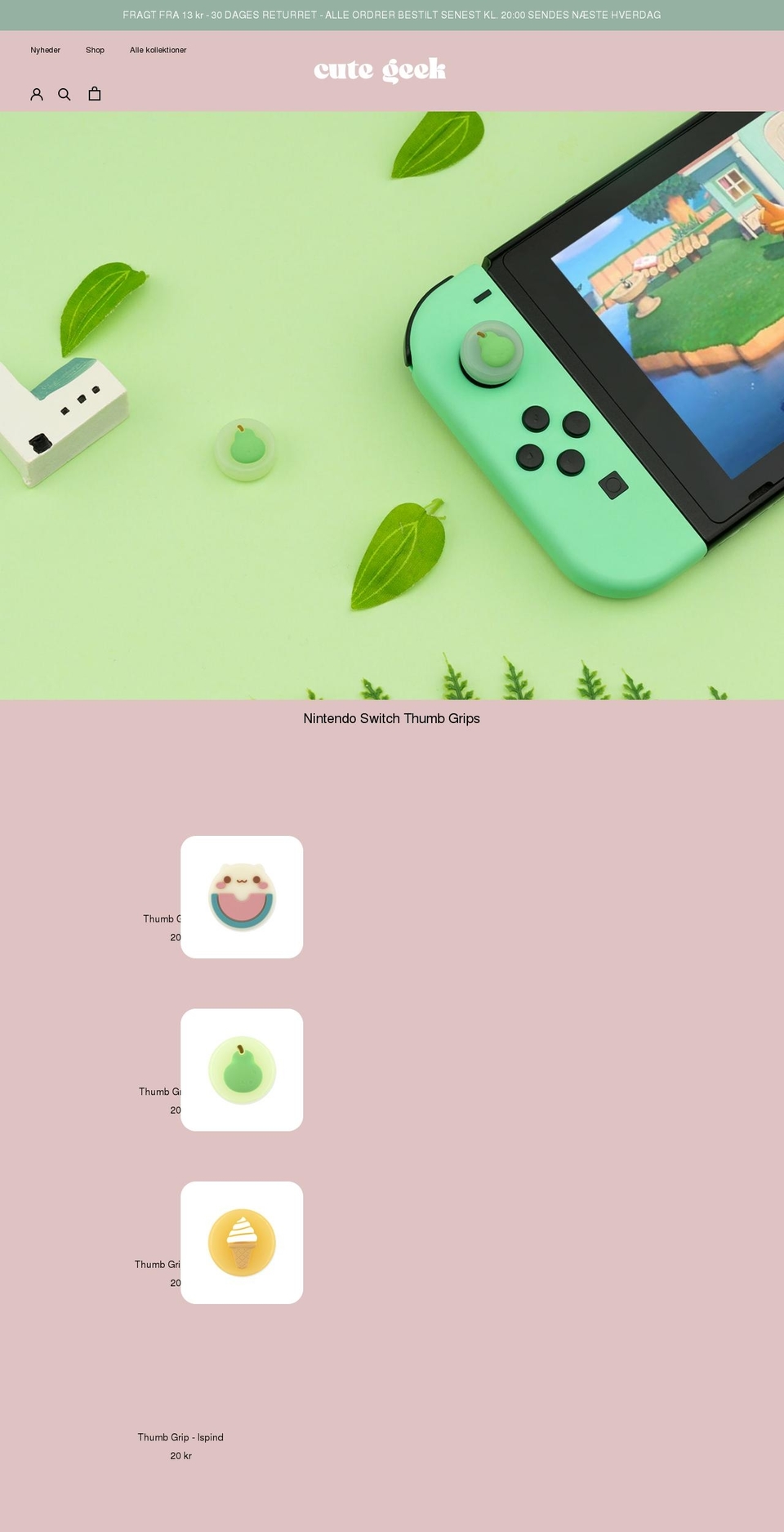 cutegeek.dk shopify website screenshot