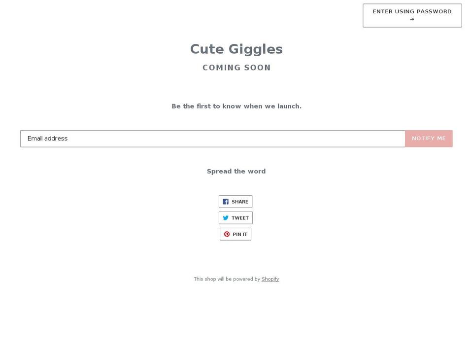 cutegiggles.com — Shopify storefront screenshot