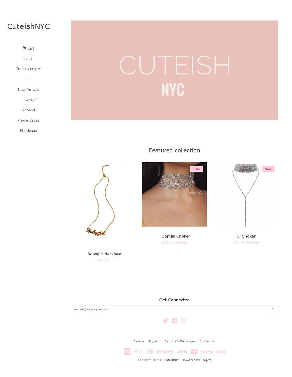 cuteishnyc.com shopify website screenshot