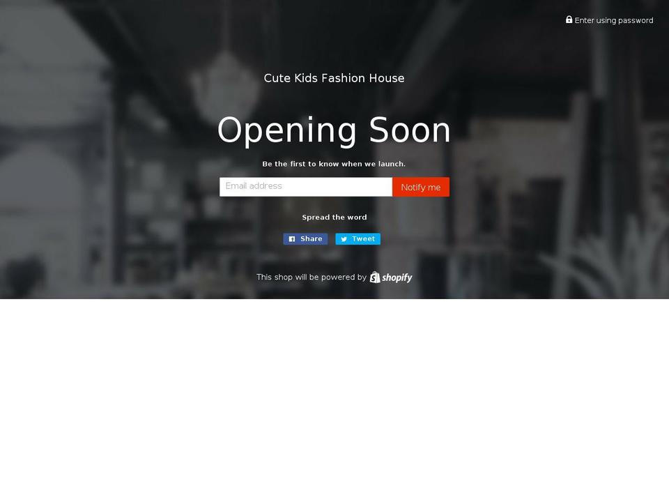 cutekidsfashionhouse.com — Shopify storefront screenshot