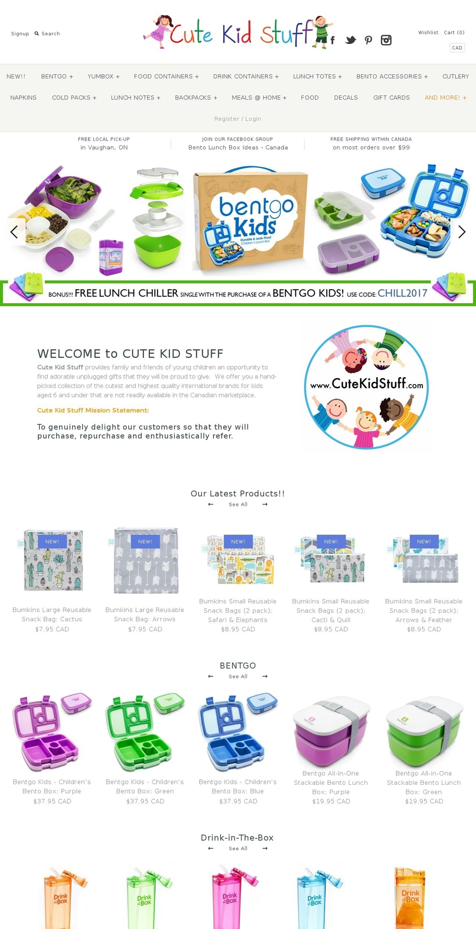 cutekidsstuff.com shopify website screenshot