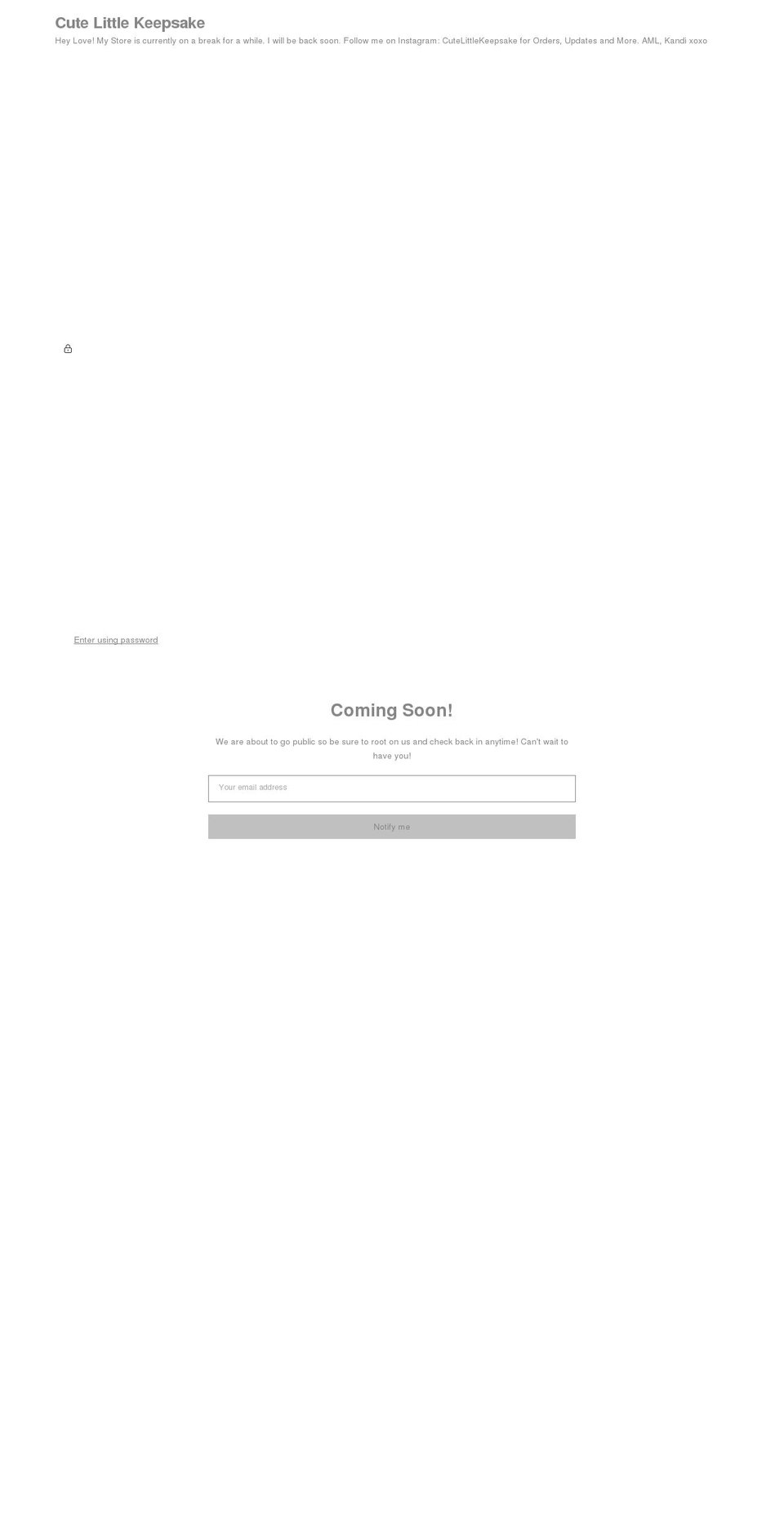 cutelittlekeepsake.com shopify website screenshot