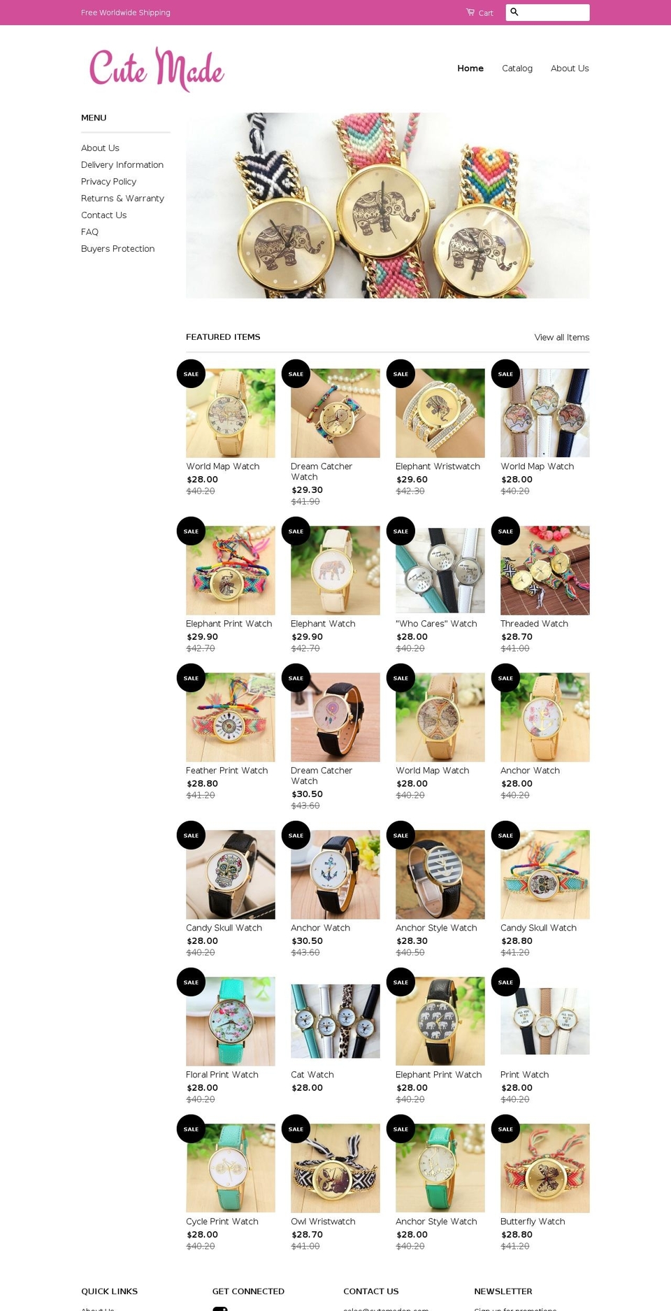 cutemaden.com shopify website screenshot