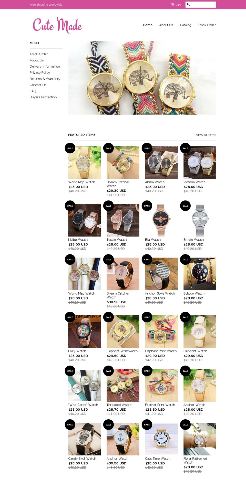 cutemadewatch.com — Shopify storefront screenshot