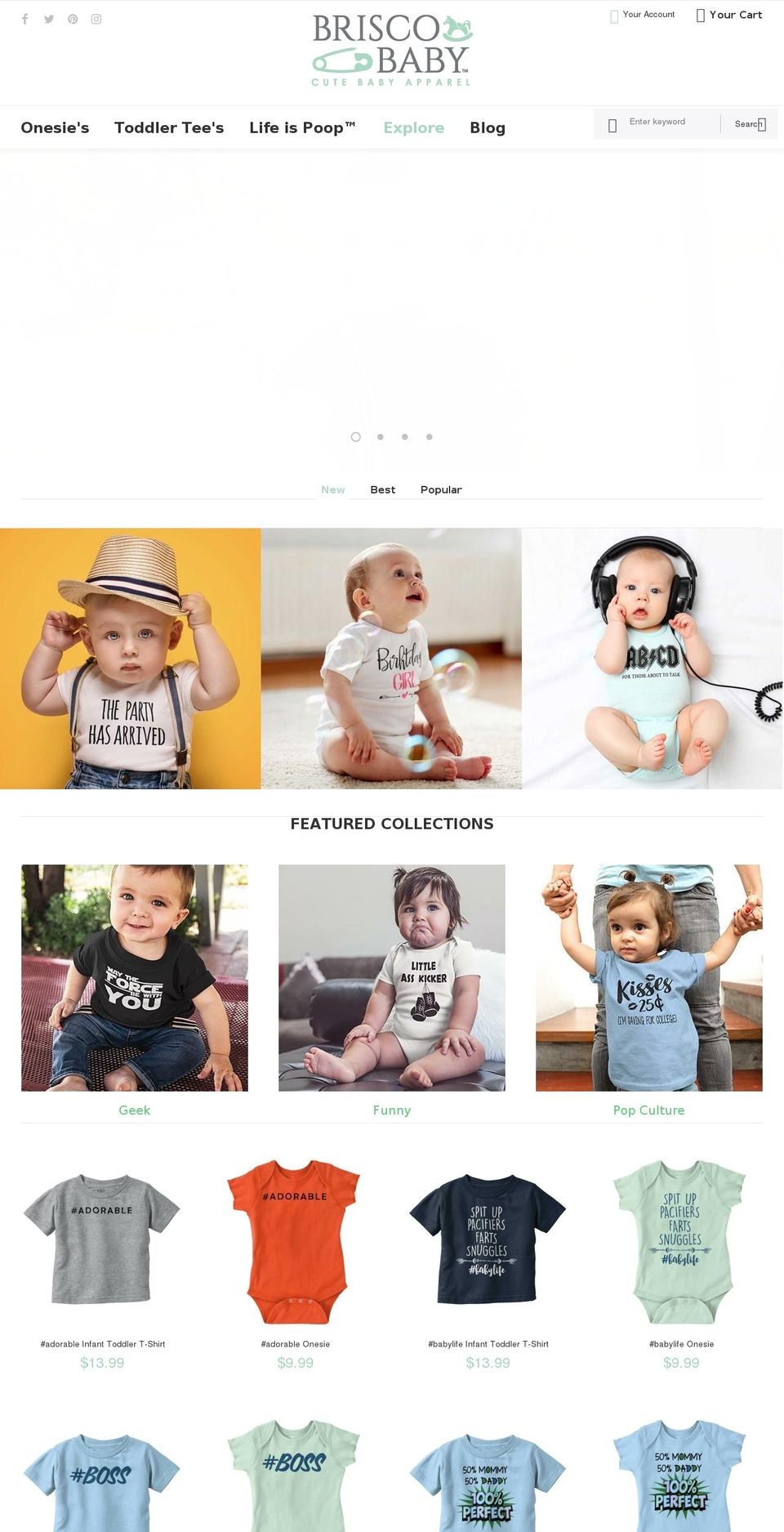 cuteonesie.com — Shopify storefront screenshot