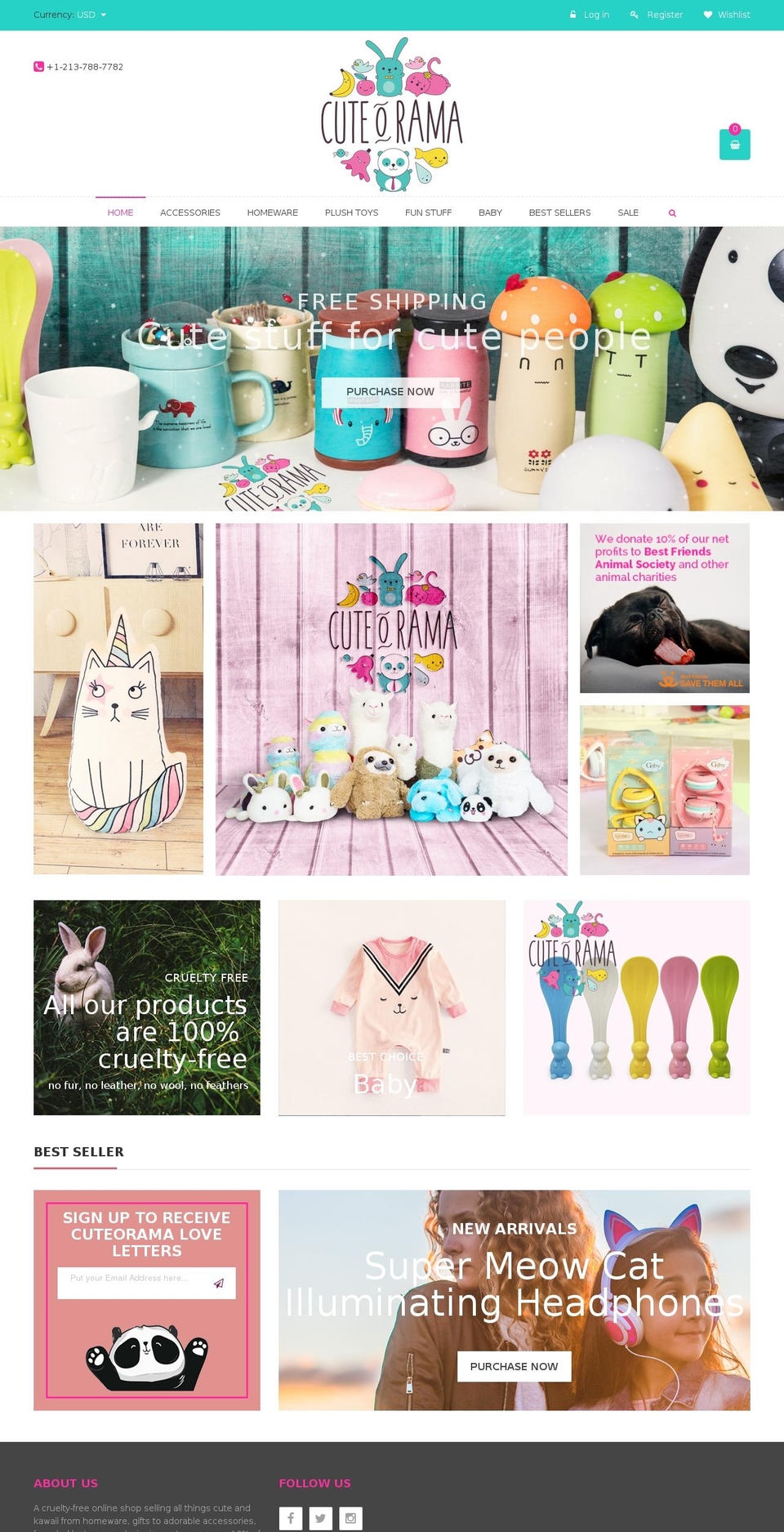 cuteorama.com — Shopify storefront screenshot