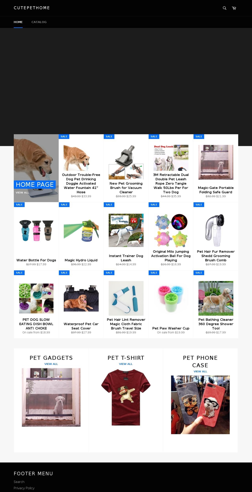 cutepethome.com — Shopify storefront screenshot