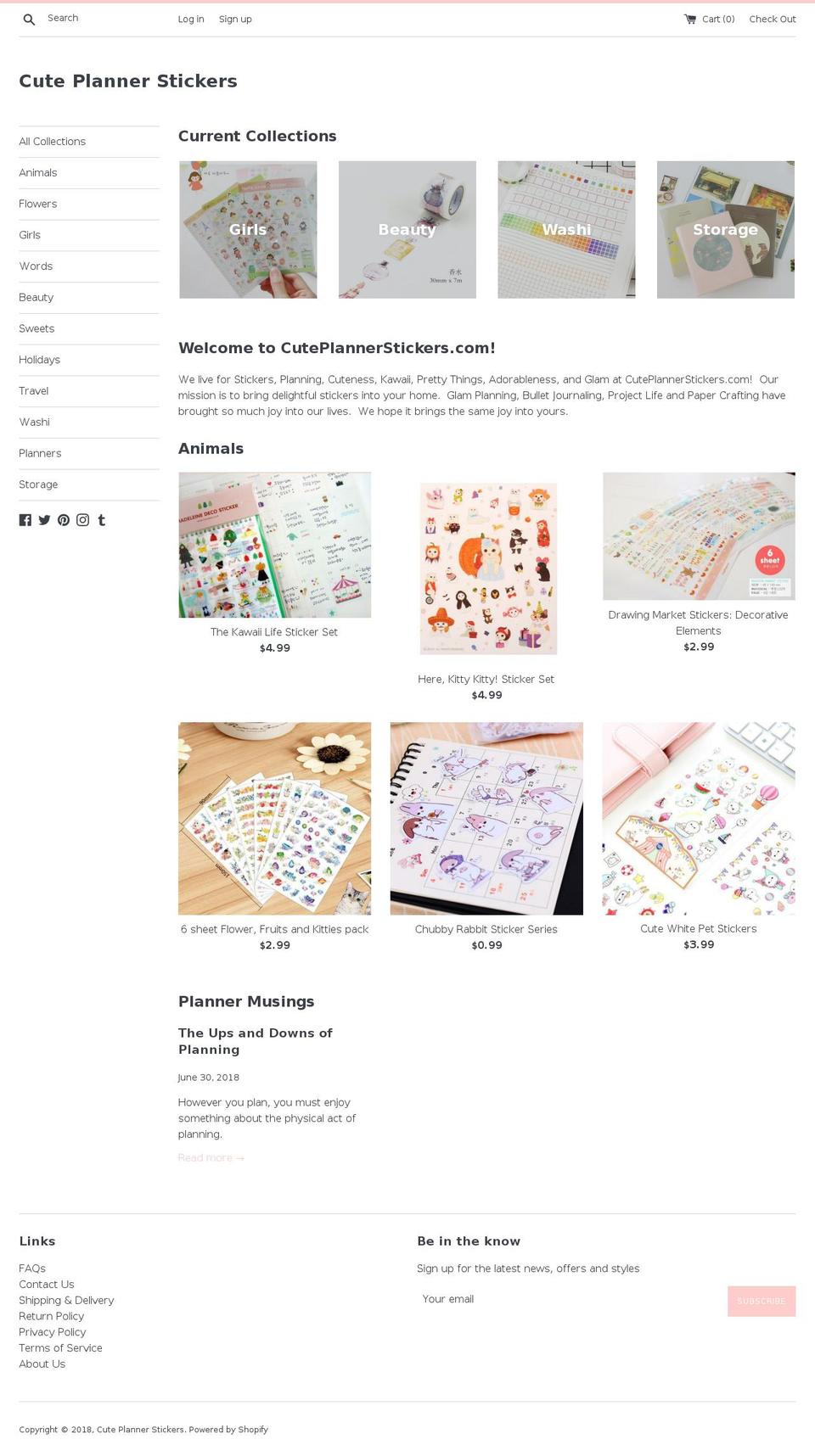 cuteplannerstickers.com — Shopify storefront screenshot