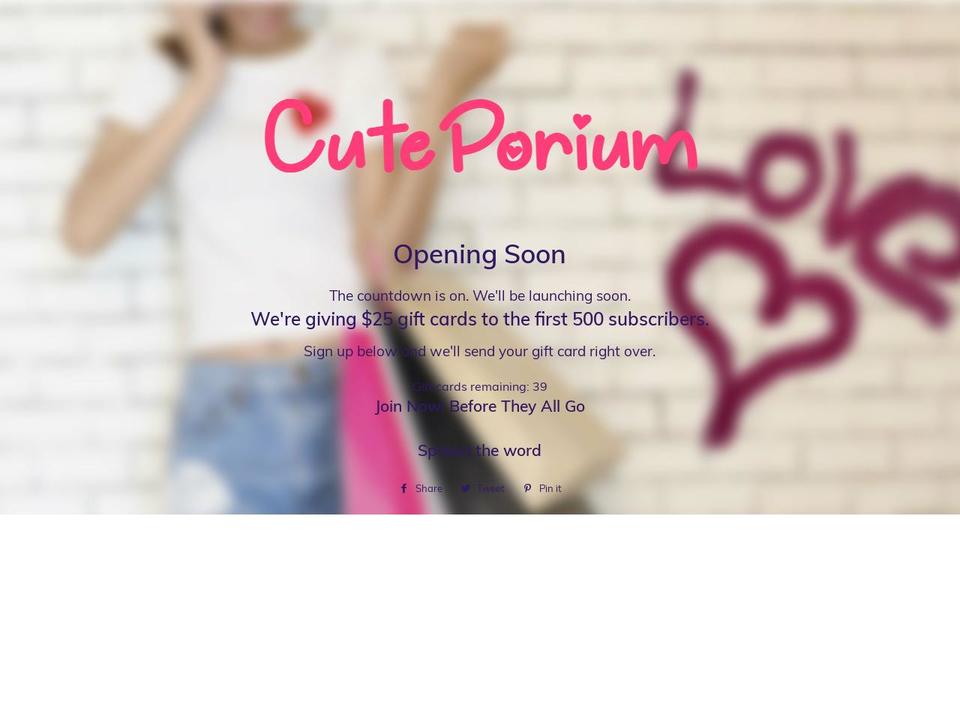 cuteporium.com — Shopify storefront screenshot