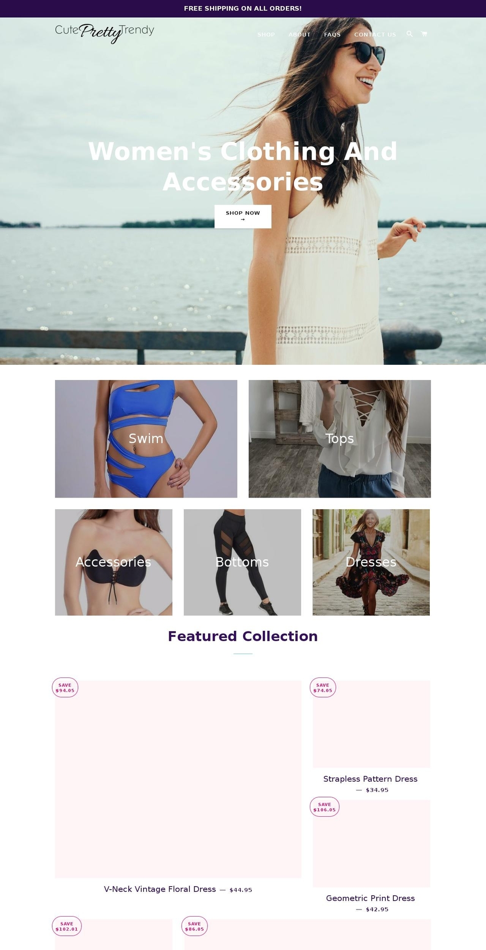 cuteprettytrendy.com shopify website screenshot