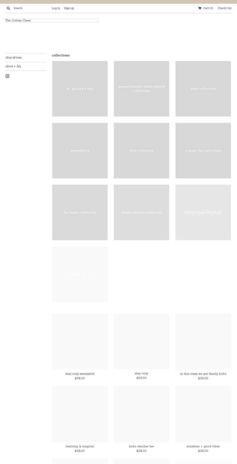 cutesyclass.com — Shopify storefront screenshot