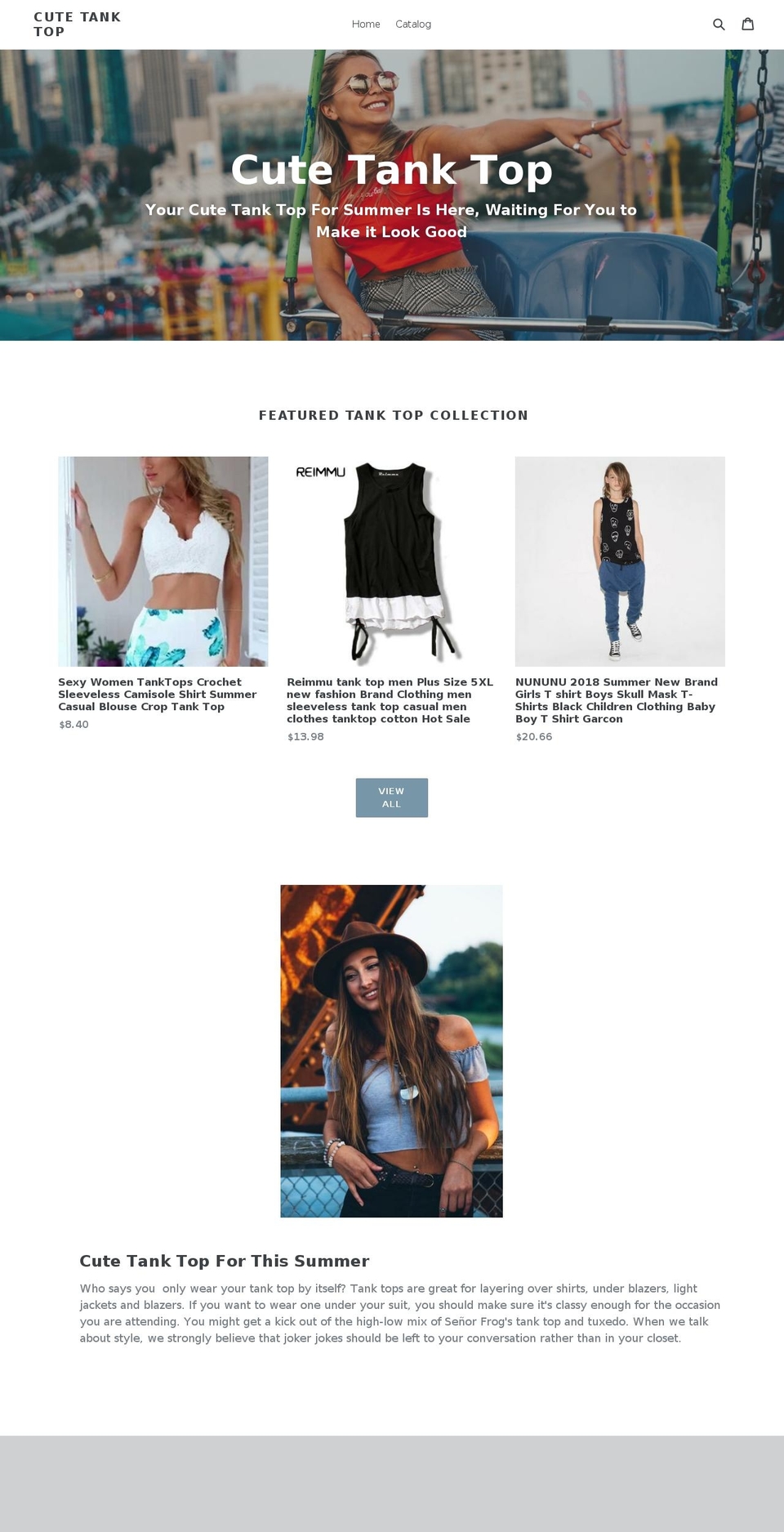 cutetanktop.com — Shopify storefront screenshot