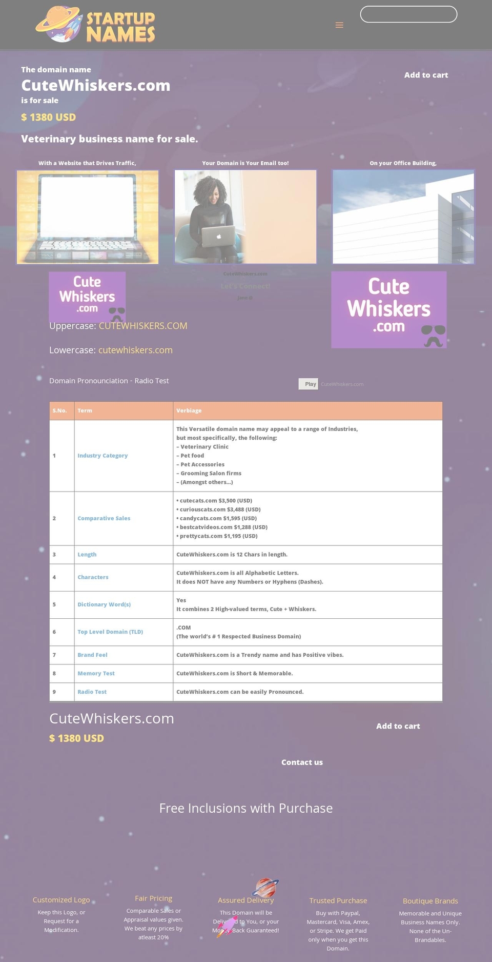 cutewhiskers.com — Shopify storefront screenshot
