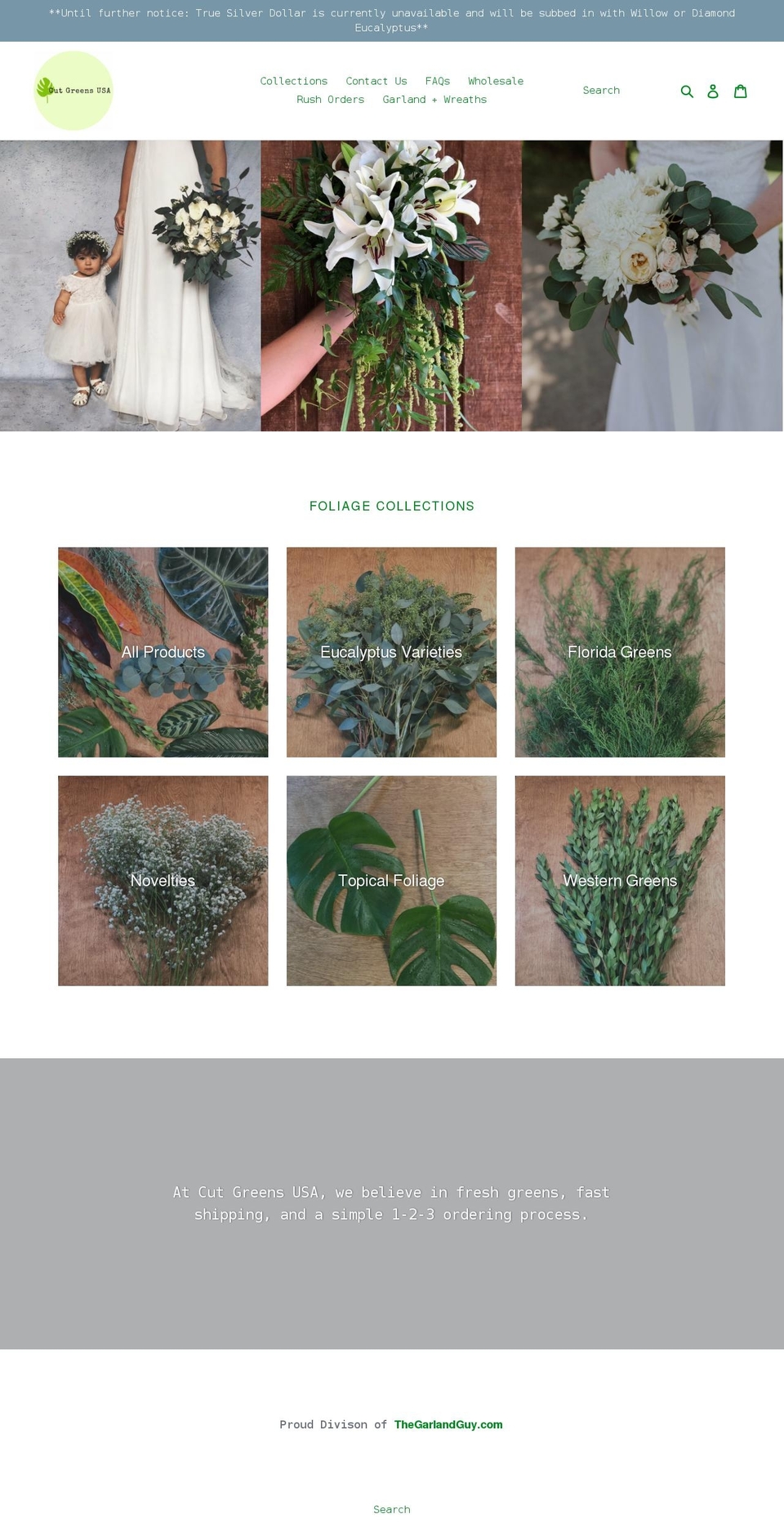 cutgreensusa.com shopify website screenshot