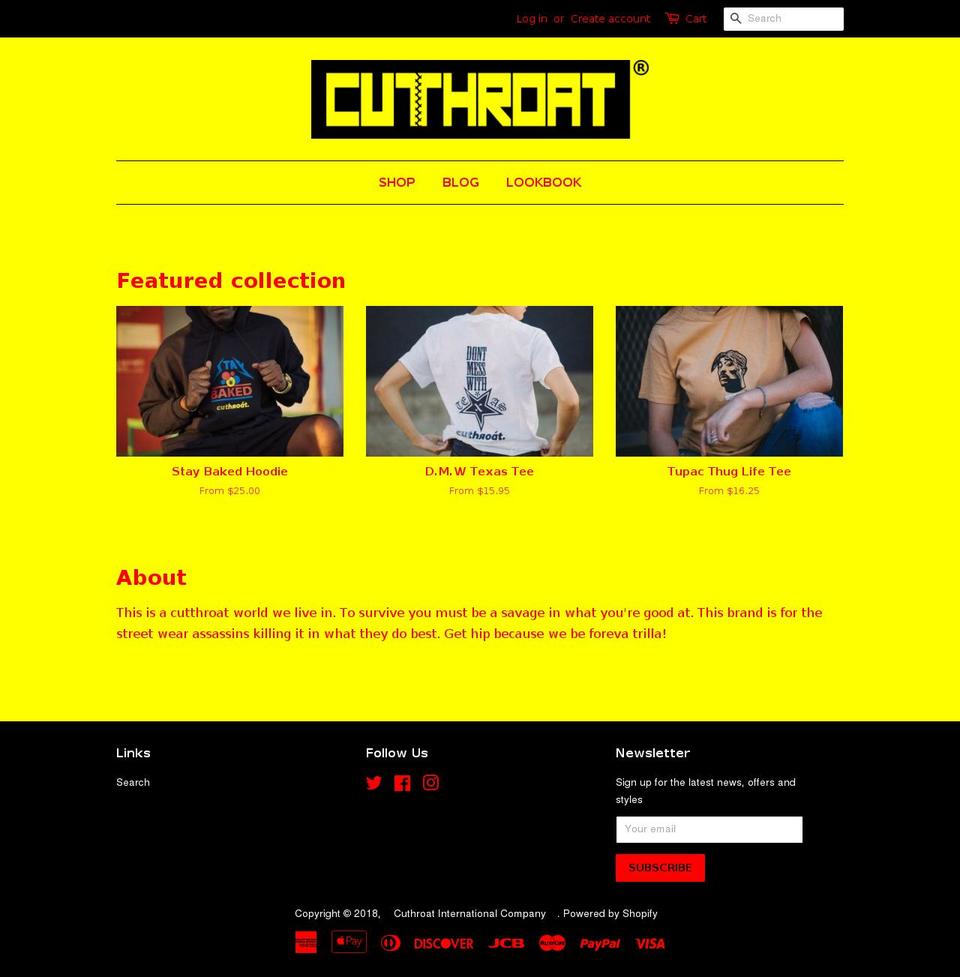 cuthroatintco.com — Shopify storefront screenshot