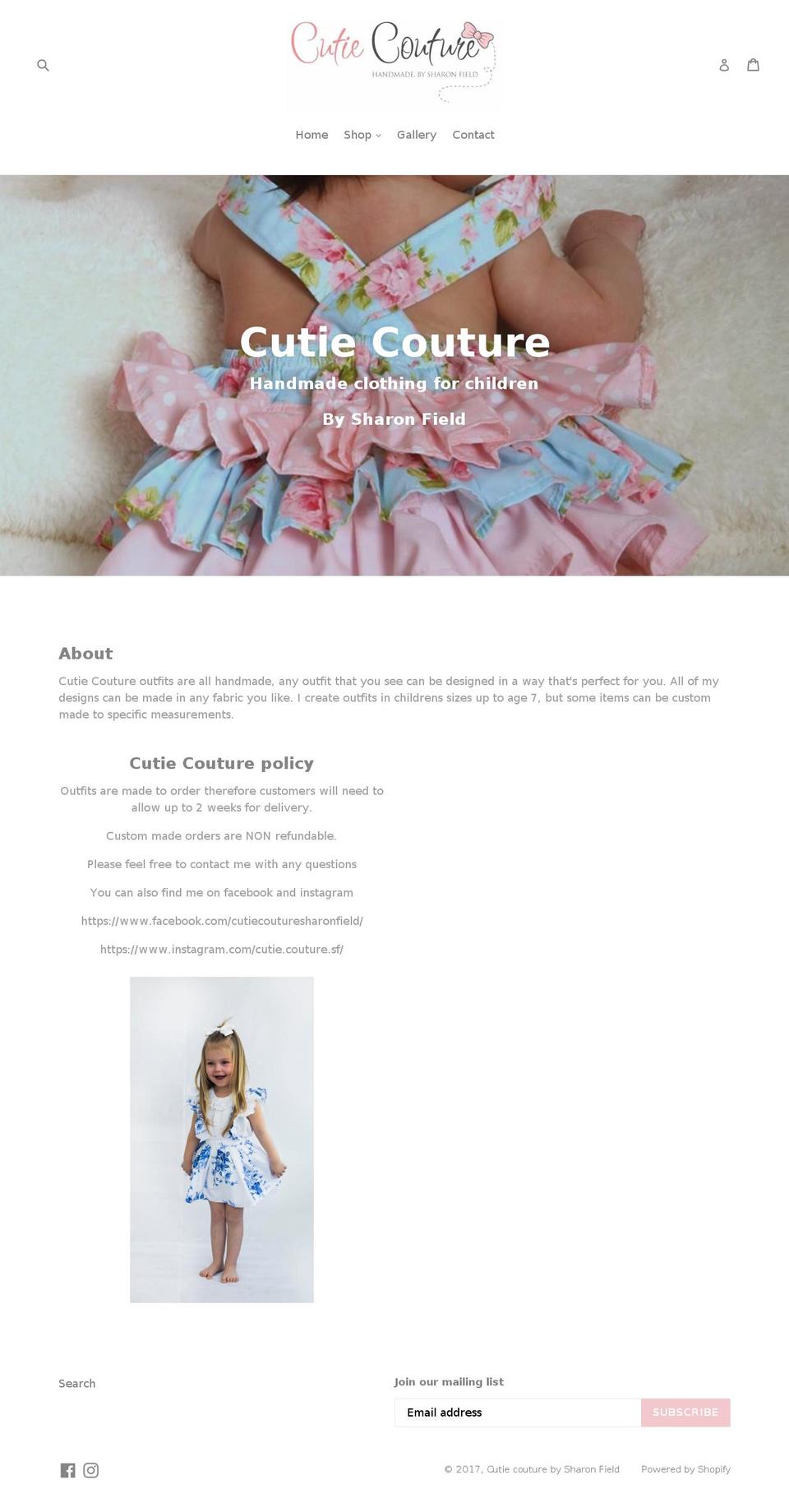 cutie-couture.com shopify website screenshot