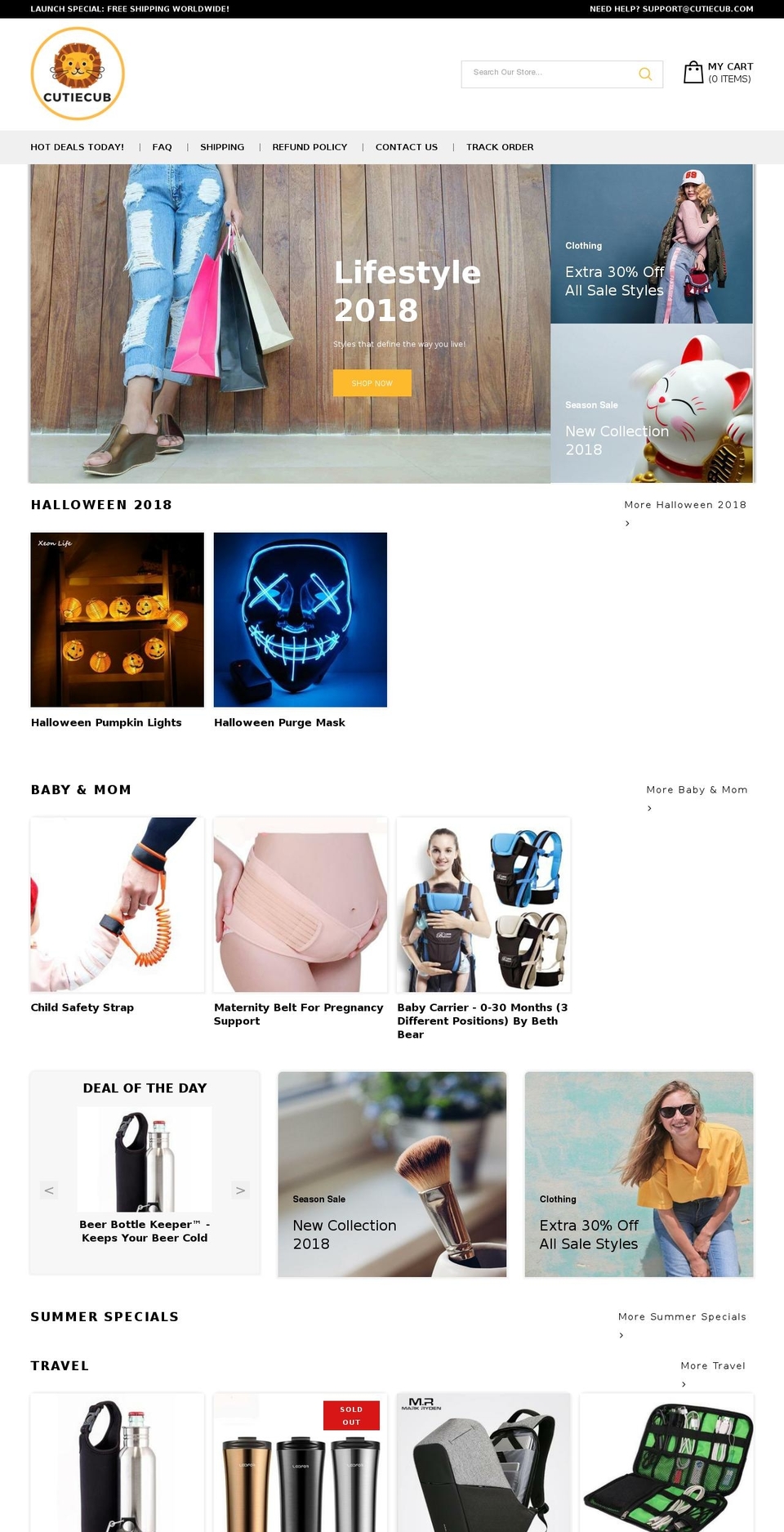 cutiecub.com shopify website screenshot