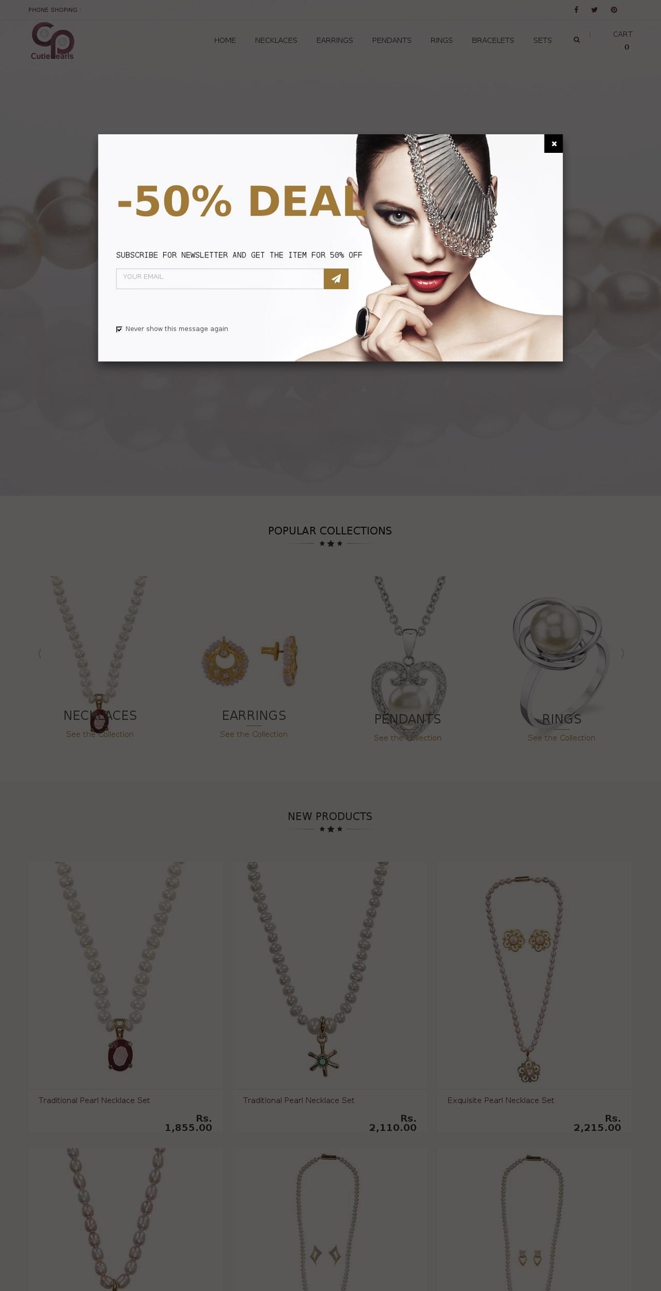 jewelry-r13 Shopify theme site example cutiepearls.com