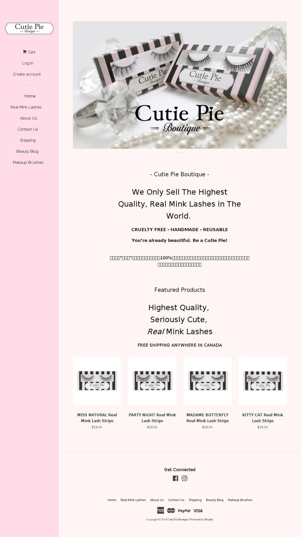 cutiepie-boutique.com — Shopify storefront screenshot
