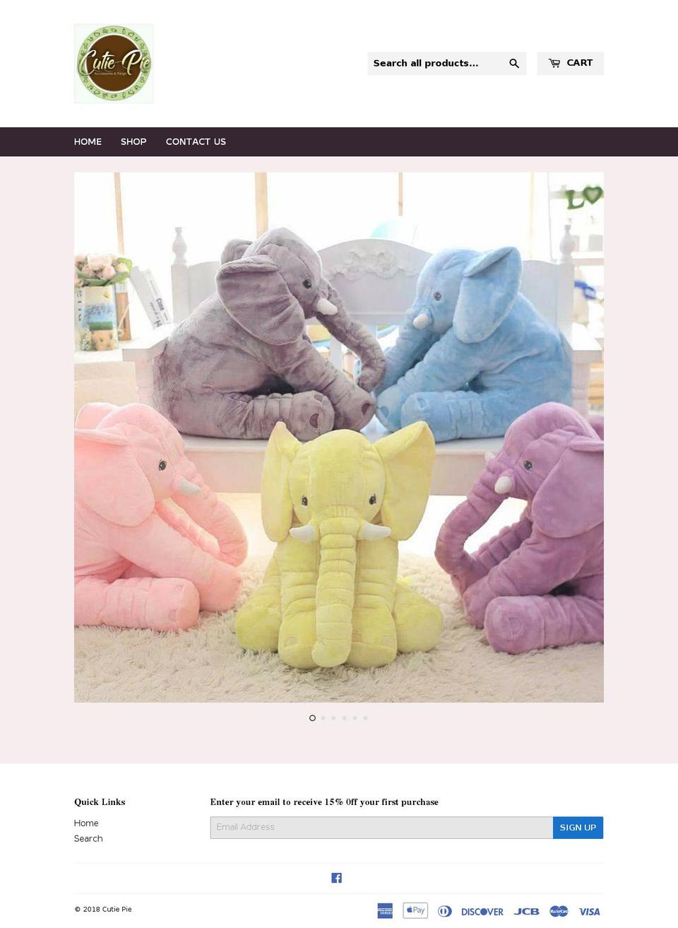 Theme 1 Shopify theme site example cutiepiebabies.com