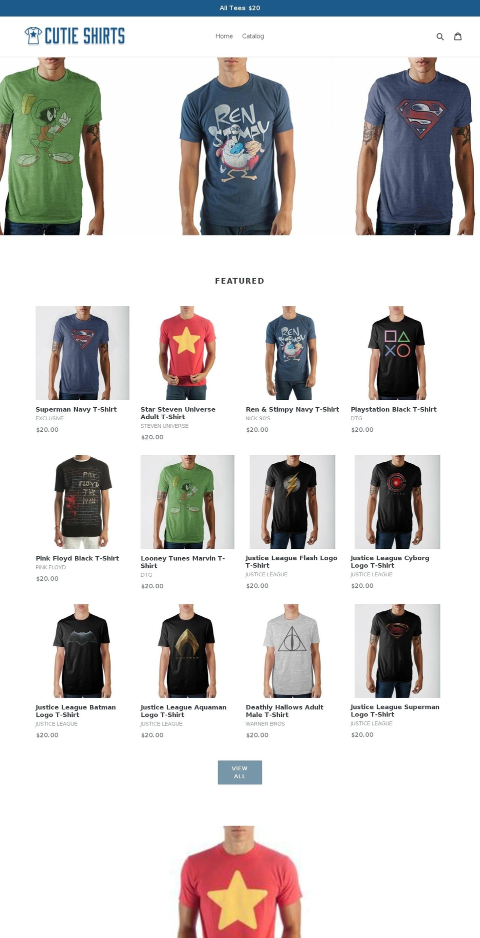 cutieshirts.com shopify website screenshot
