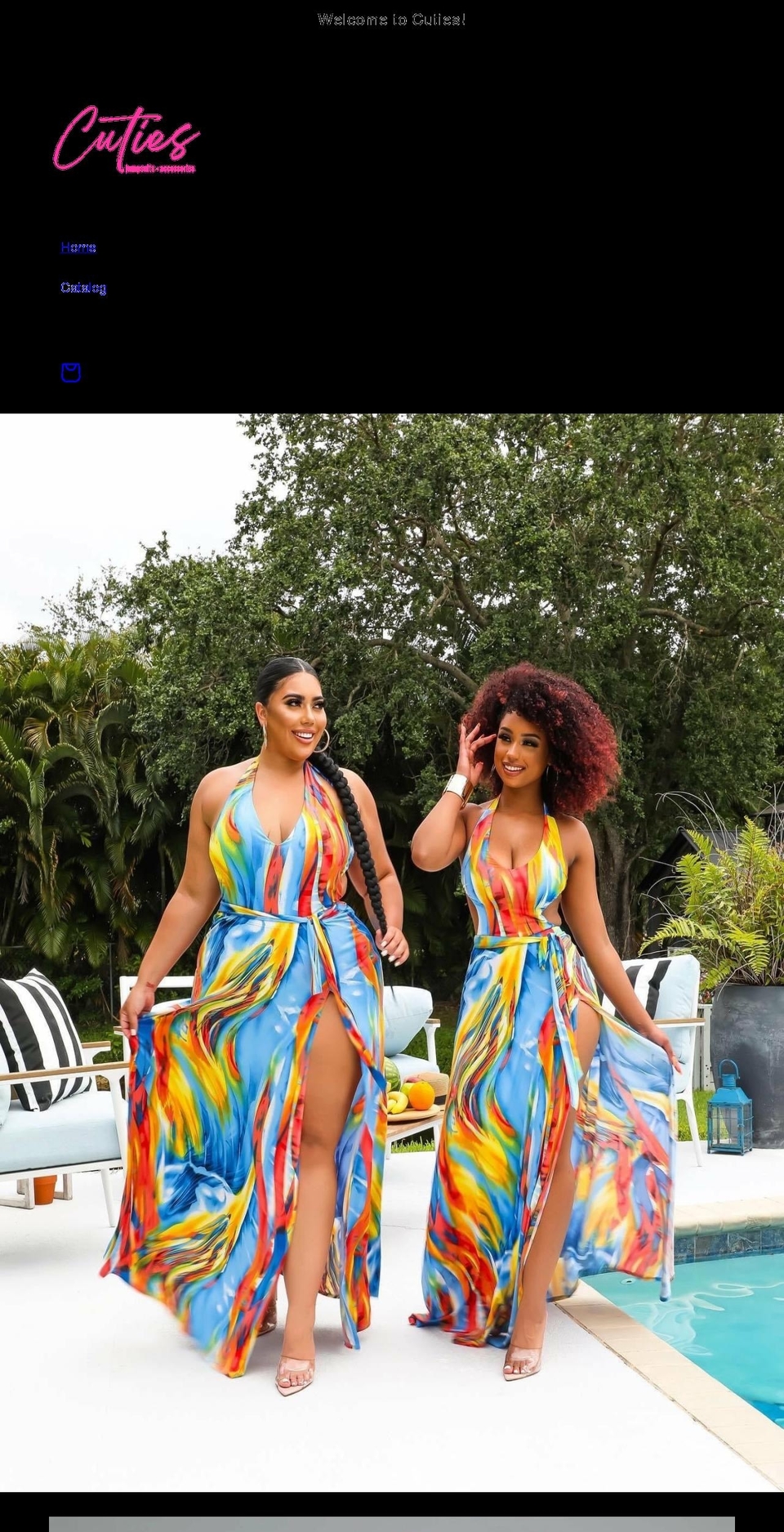 cutiesjumpsuits.com shopify website screenshot
