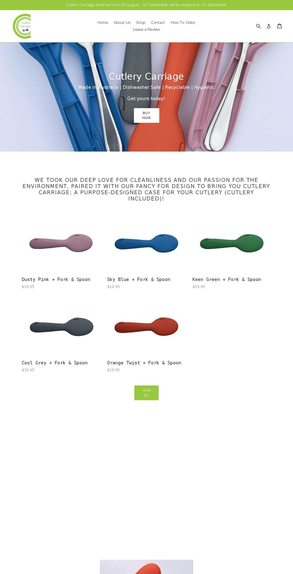 cutlerycarriage.com — Shopify storefront screenshot