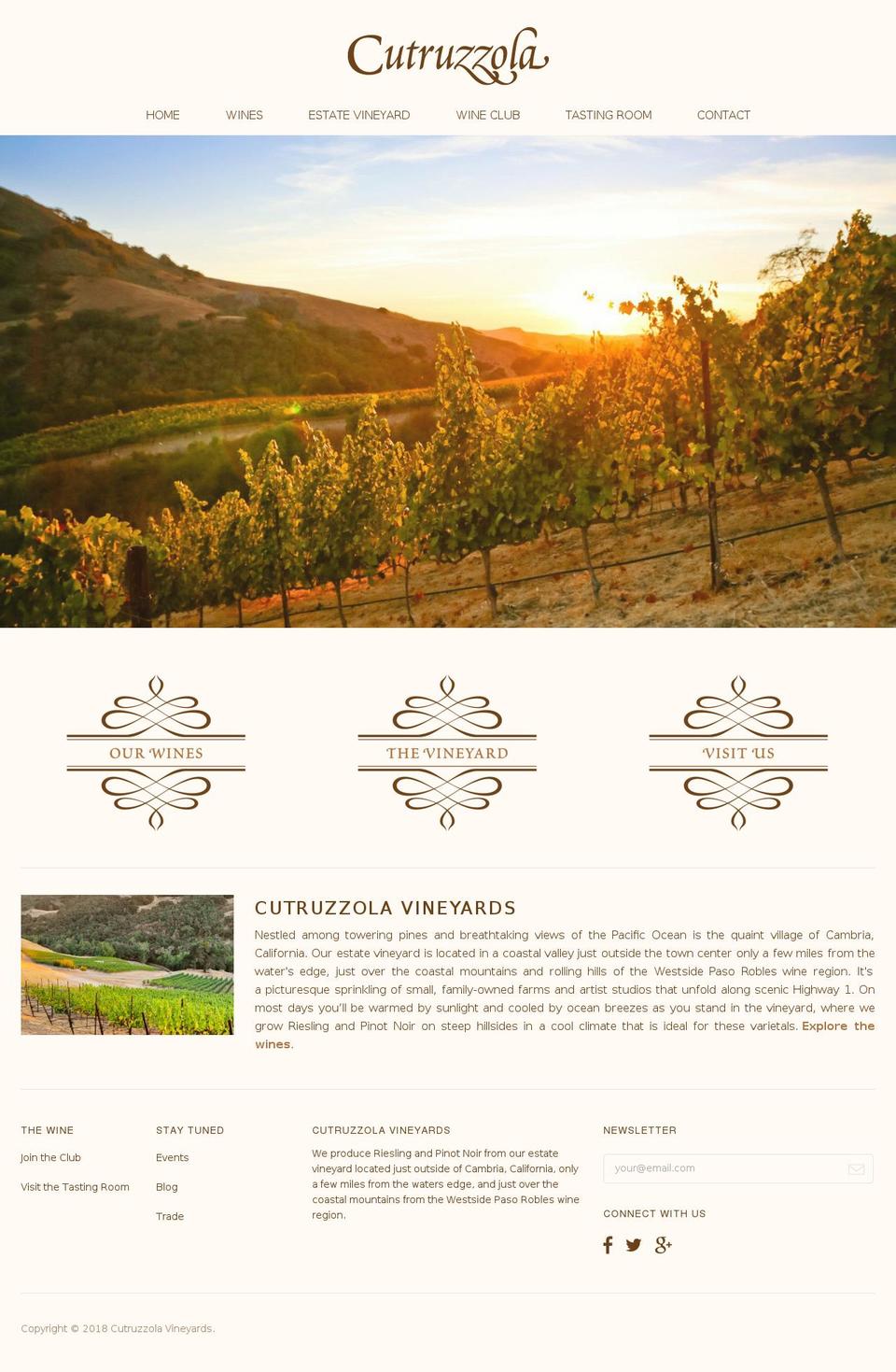 cutruzzolavineyards.net shopify website screenshot