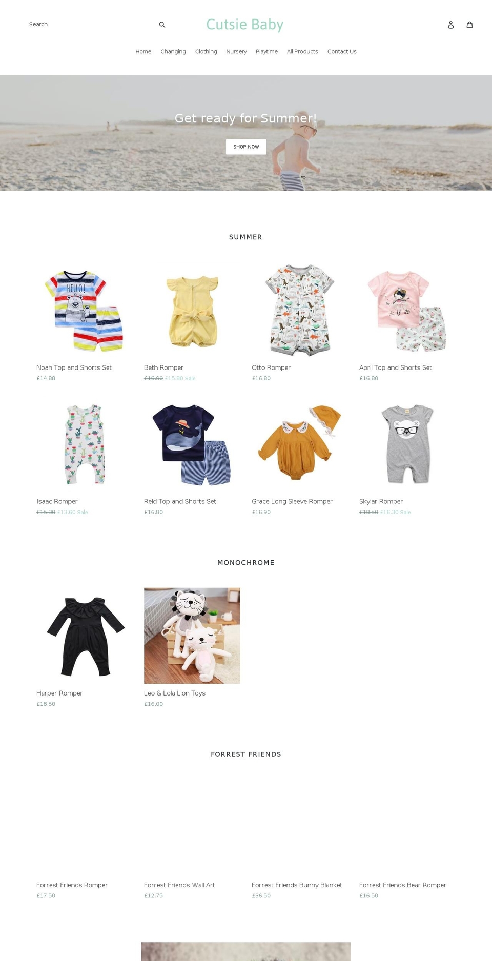 cutsiebaby.com — Shopify storefront screenshot