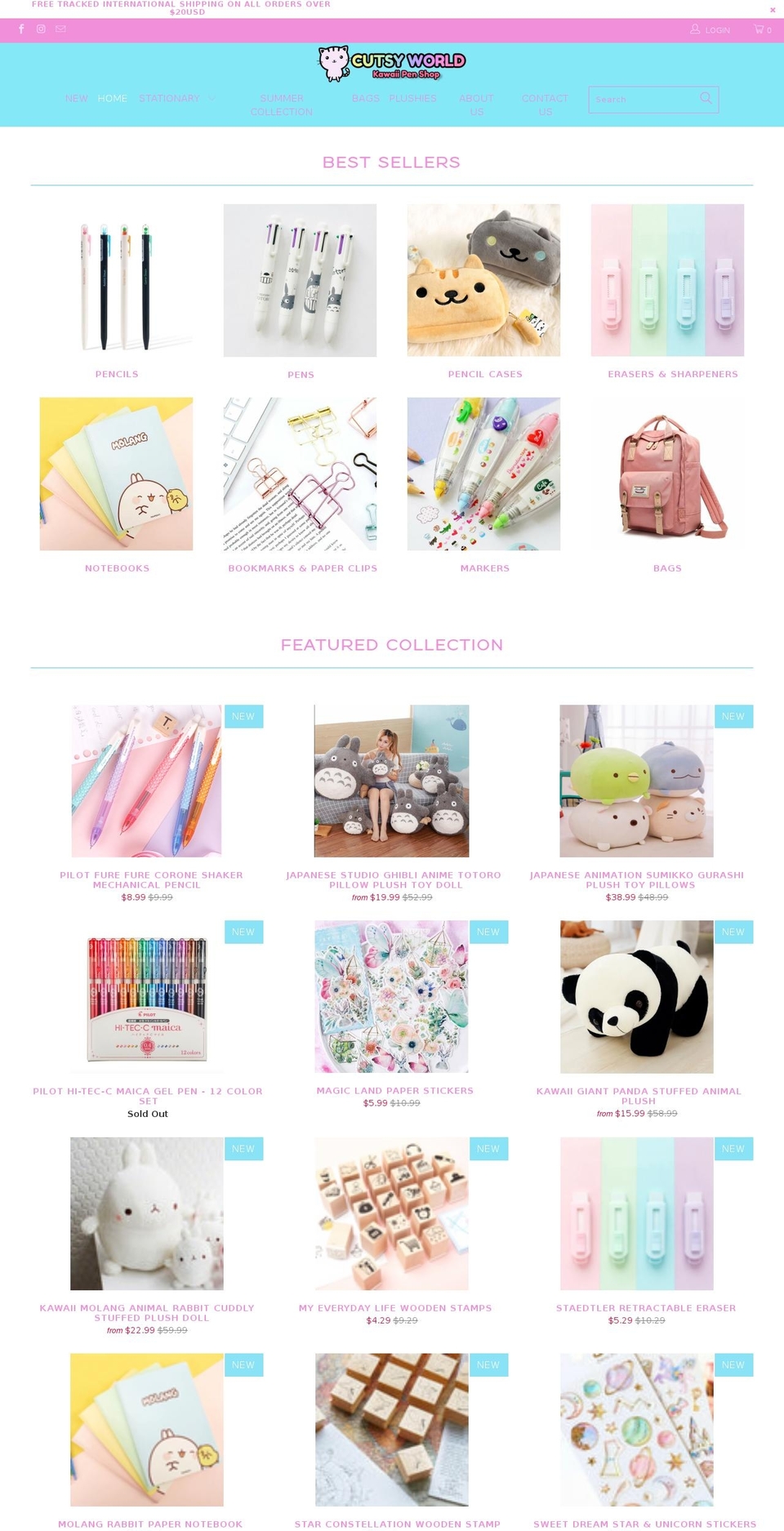 cutsyworld.com shopify website screenshot