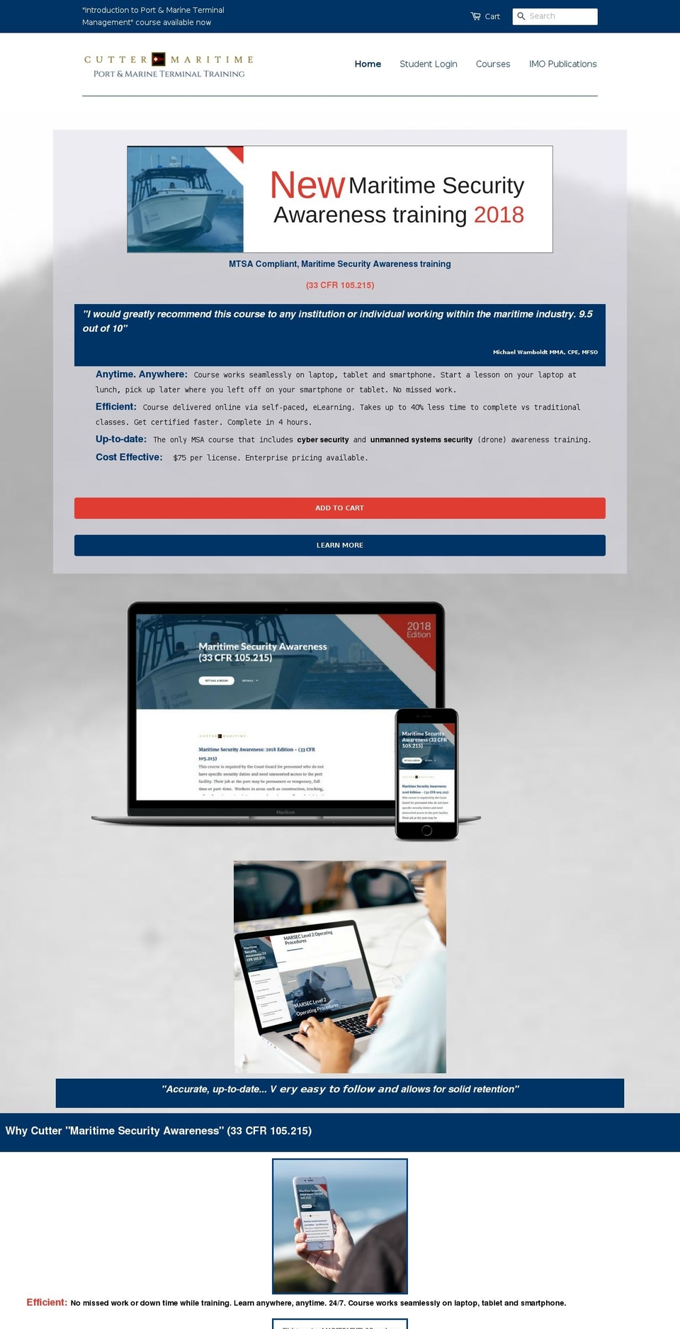 cuttermaritime.com — Shopify storefront screenshot