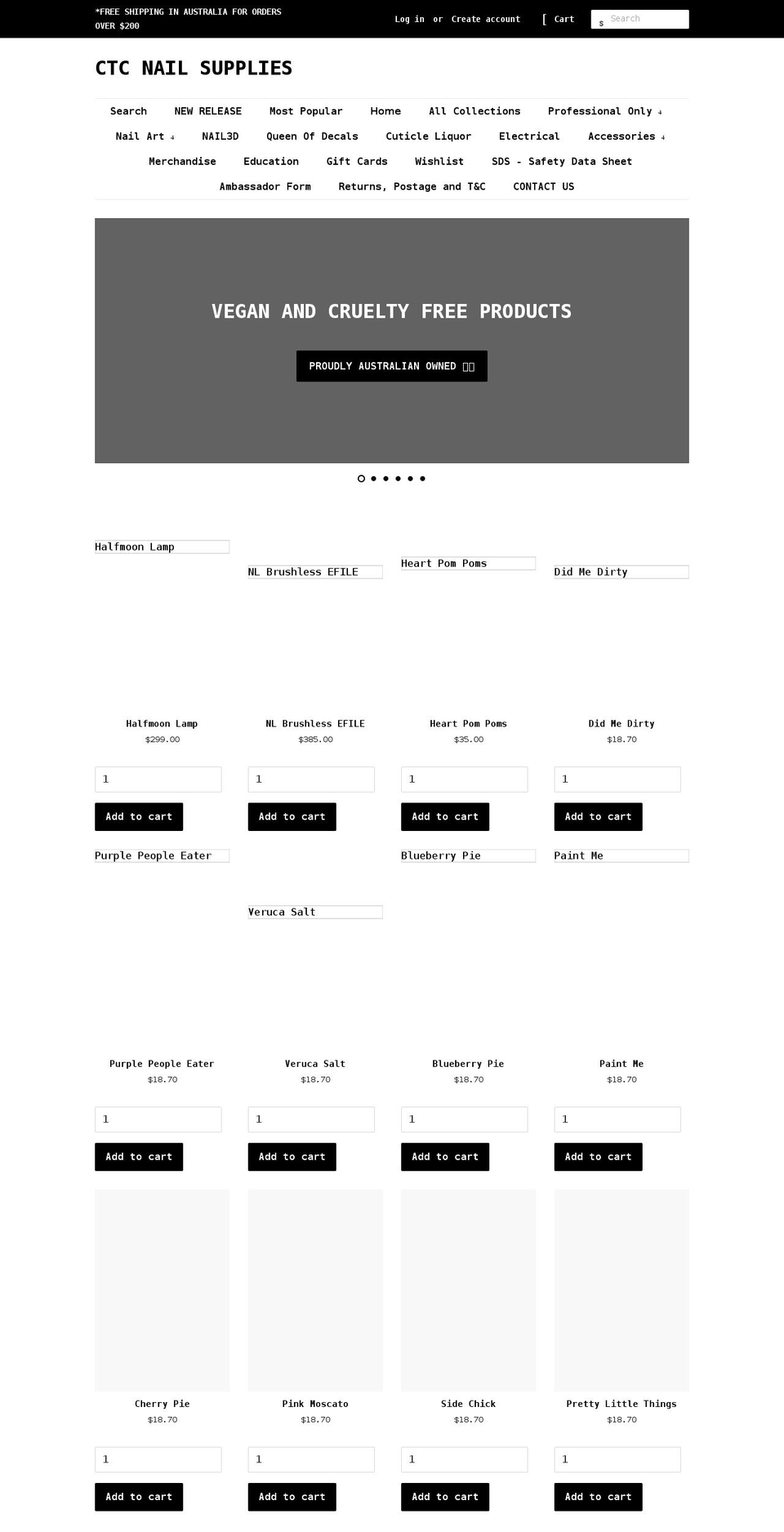 cutthecrapnailsupplies.com shopify website screenshot