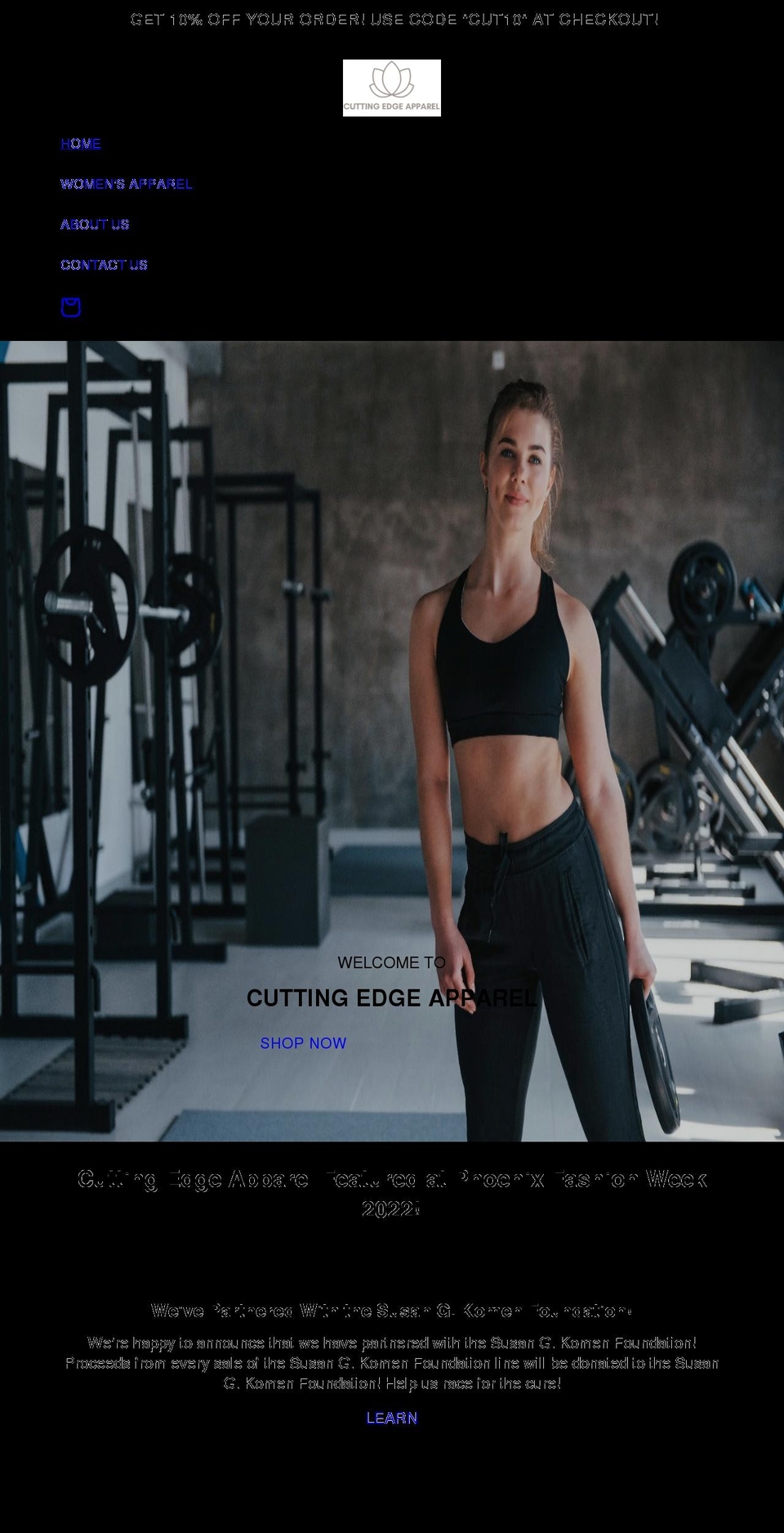 cuttingedgeapparel.com shopify website screenshot
