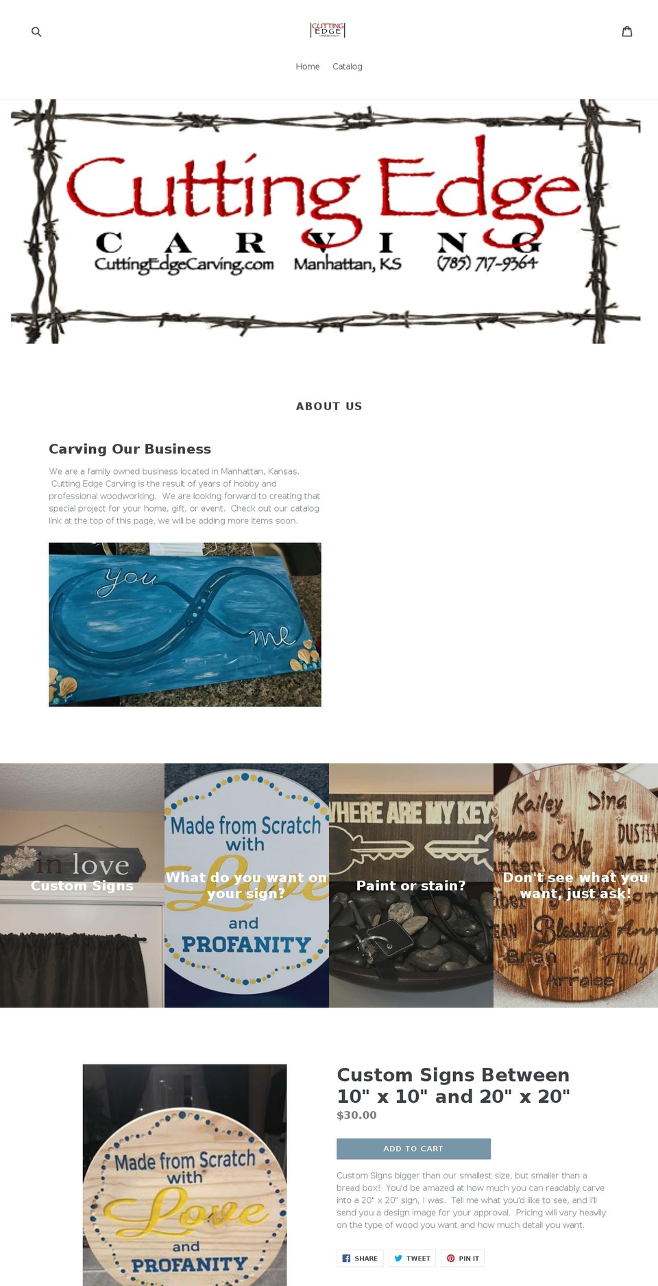 cuttingedgecarving.com shopify website screenshot