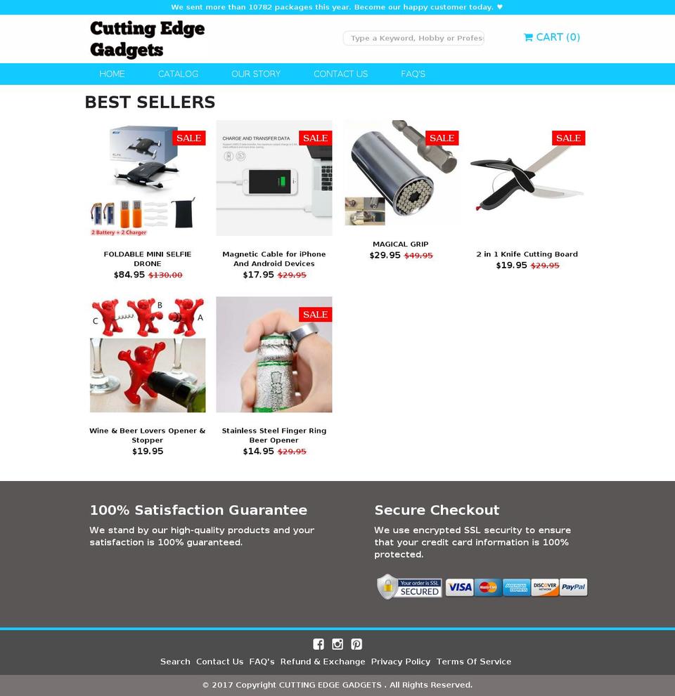 Venedor  - blue Shopify theme site example cuttingedgegadgets.com