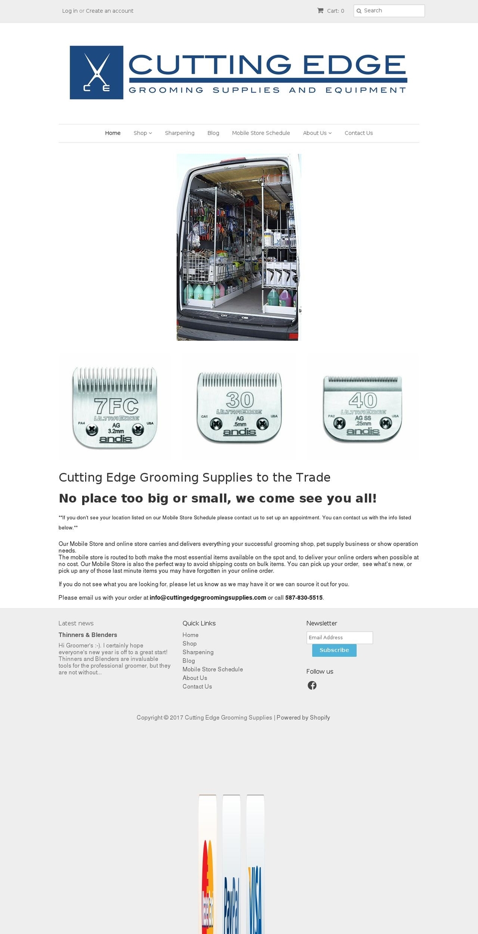 cuttingedgegroomingsupplies.com shopify website screenshot