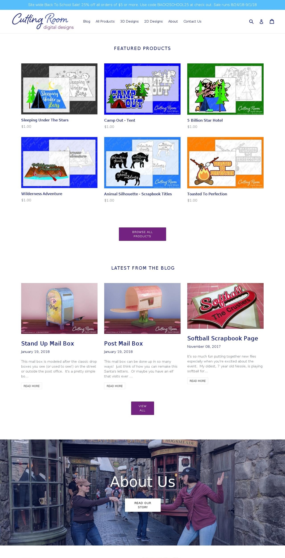 cuttingroomdesigns.com — Shopify storefront screenshot