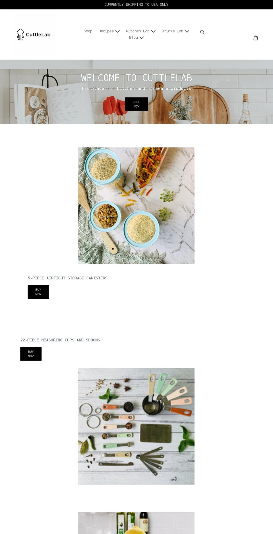 cuttlelab.com shopify website screenshot