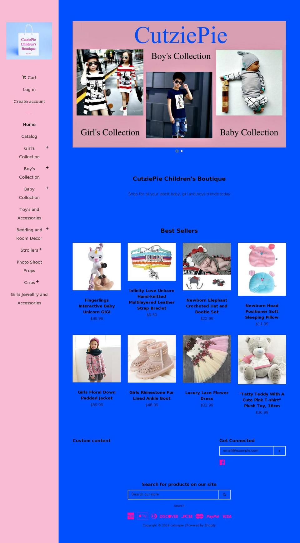 cutziepie.com — Shopify storefront screenshot
