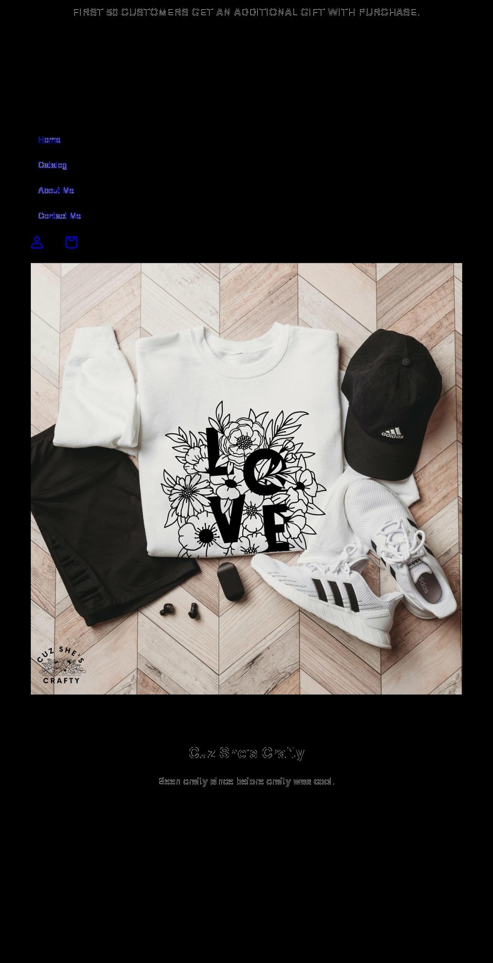 cuzshescrafty.com shopify website screenshot