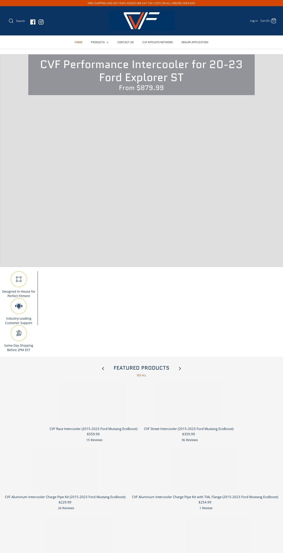 cvfabrication.com — Shopify storefront screenshot
