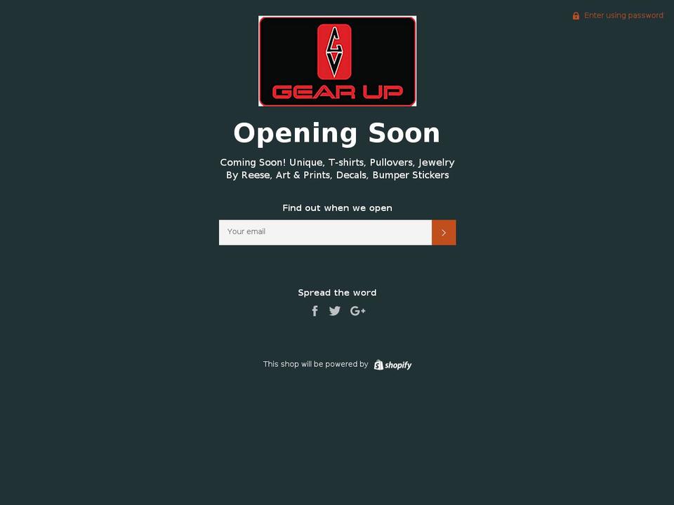 cvgearup.com shopify website screenshot