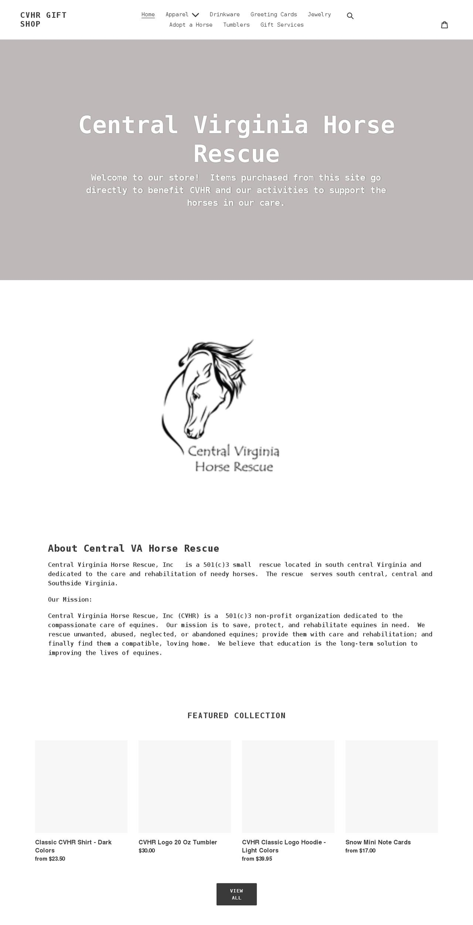 cvhrgiftshop.myshopify.com shopify website screenshot