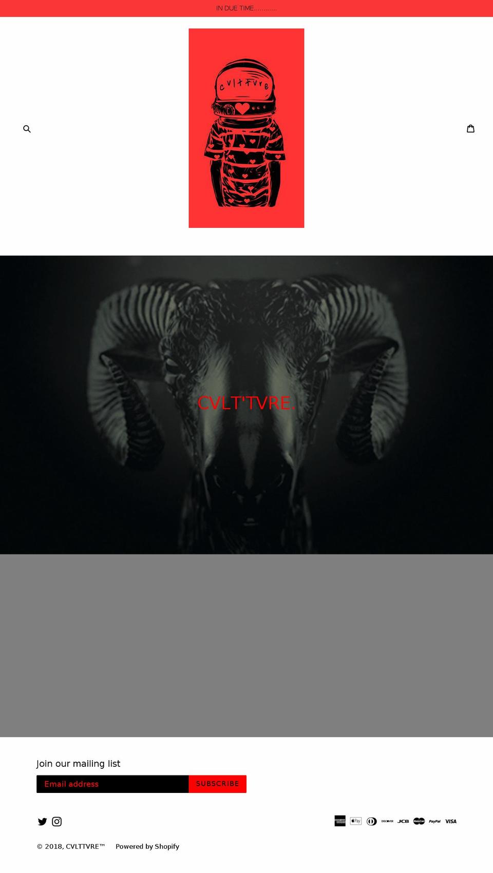 cvlttvre.net shopify website screenshot