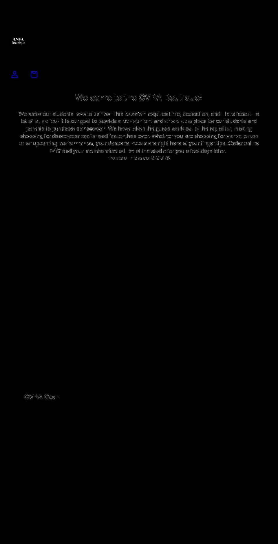 cvpaboutique.com shopify website screenshot