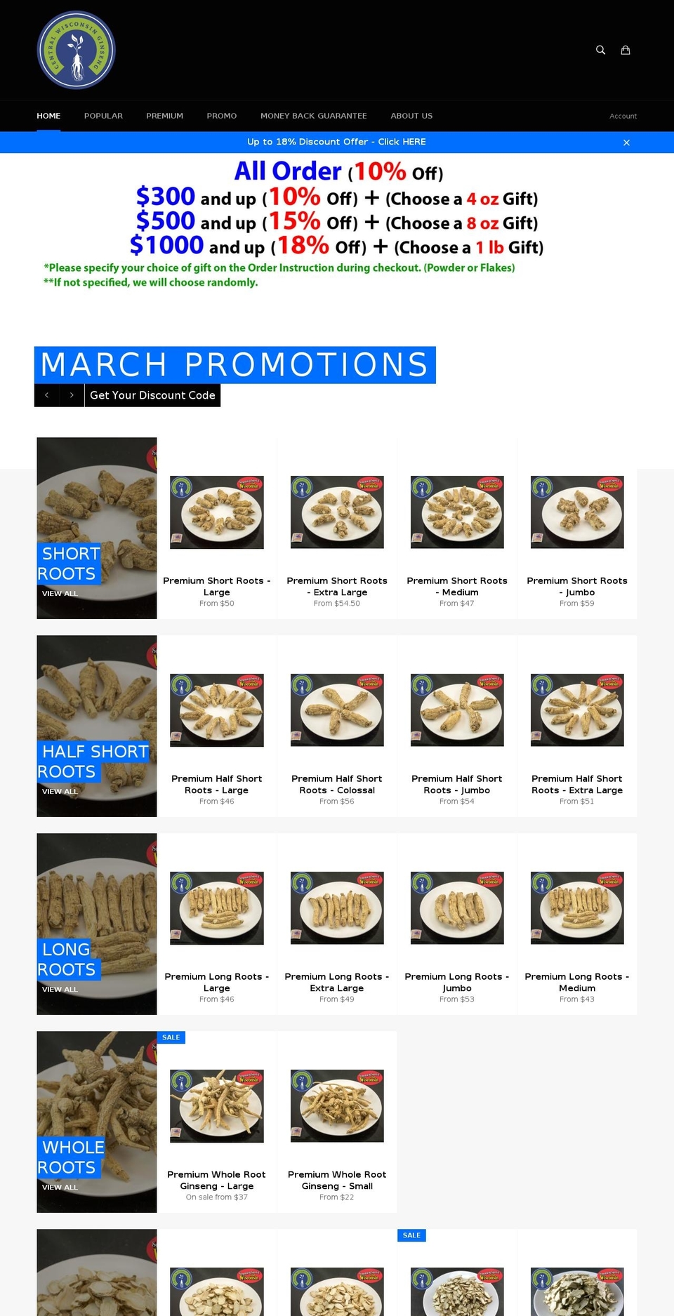 cwiginseng.com shopify website screenshot