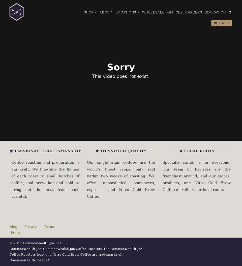 cwjoe.com shopify website screenshot