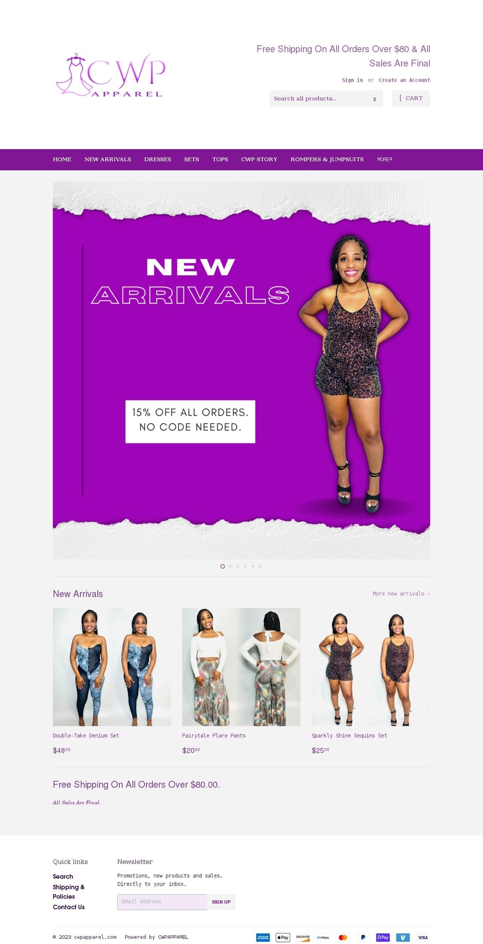 cwpapparel.com shopify website screenshot