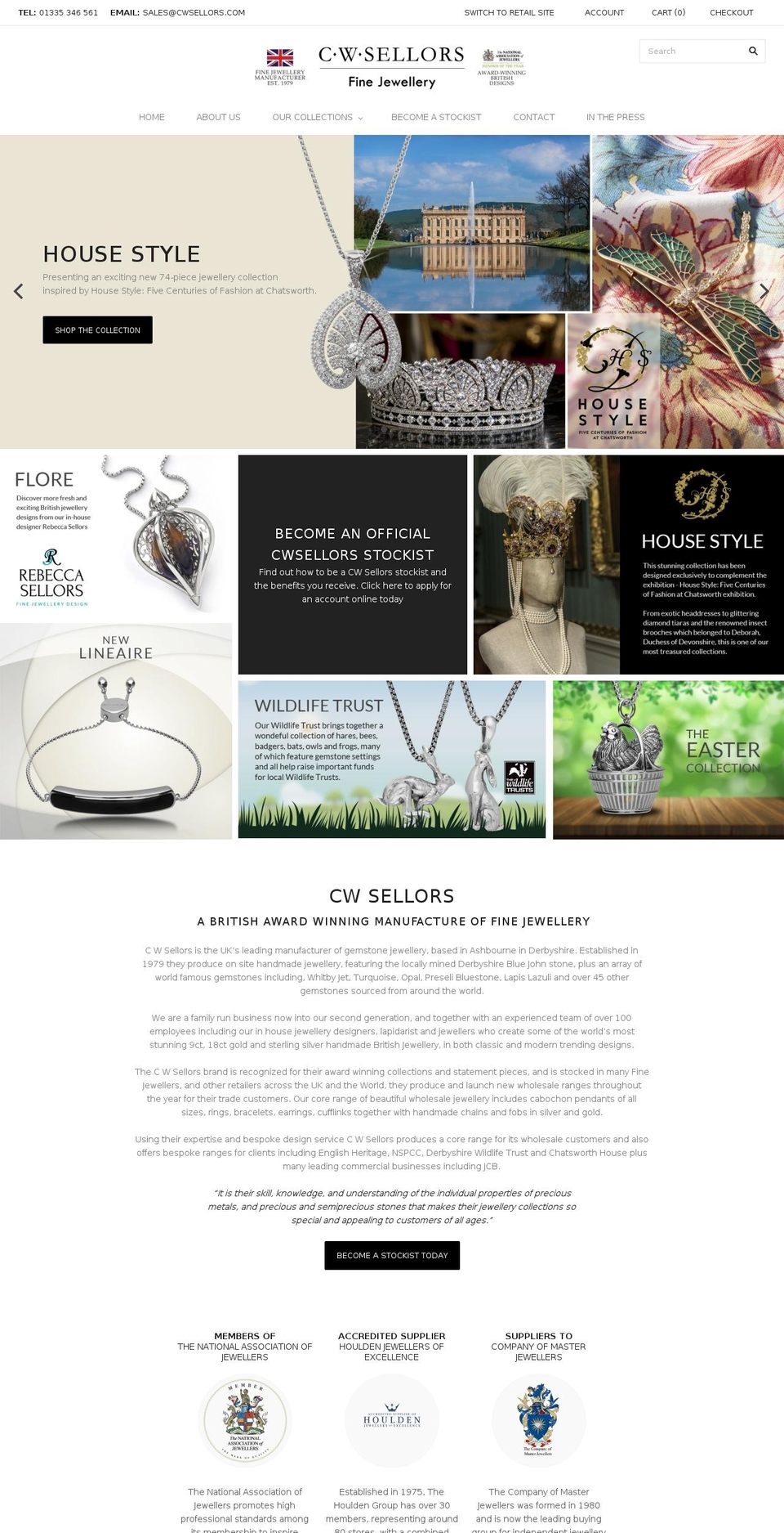 cwsellorsjewellery.com shopify website screenshot